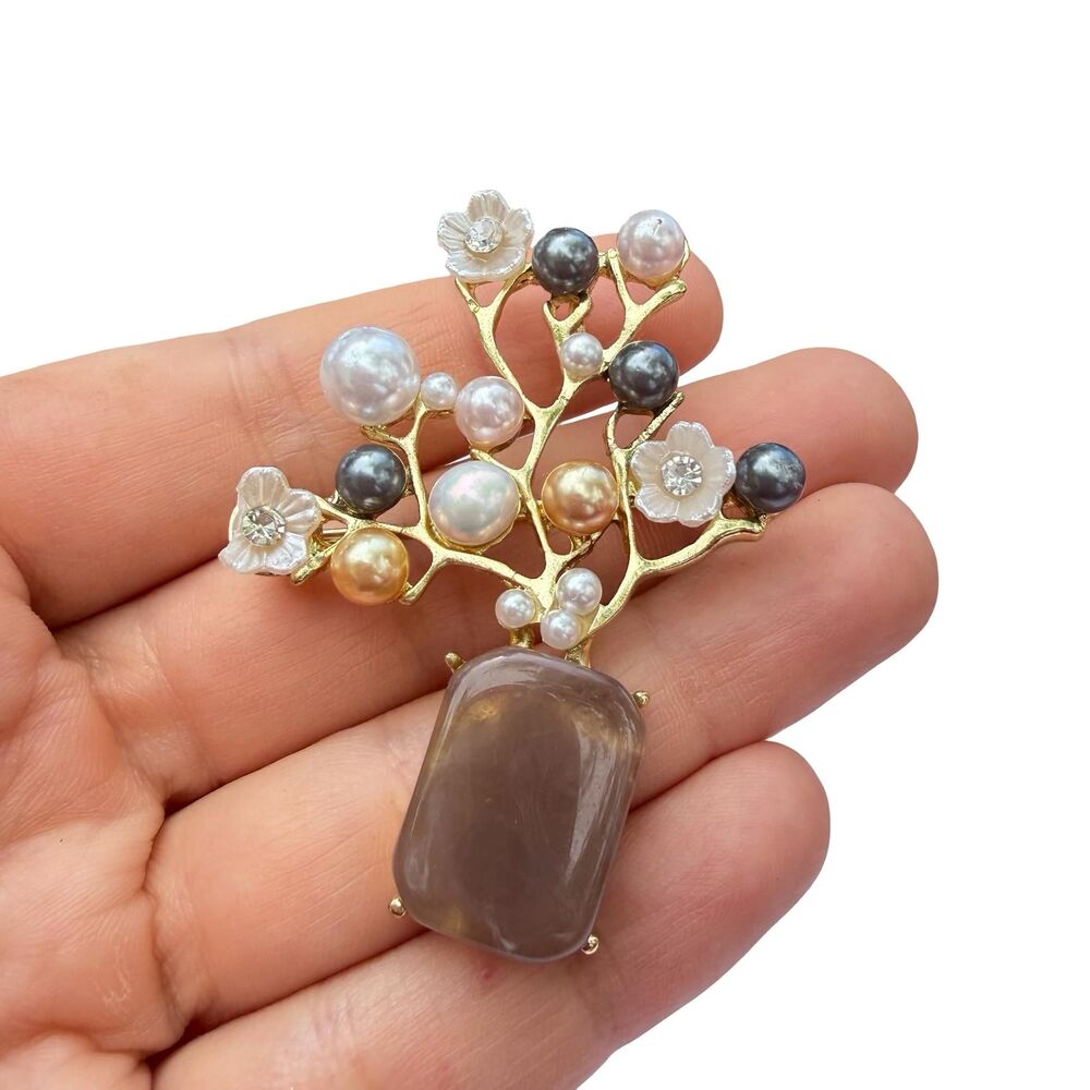 Vintage Jewelry Cherry Blossom Brooch